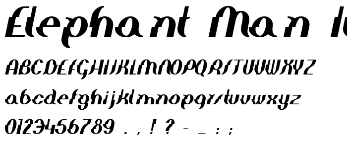 Elephant man Italic font